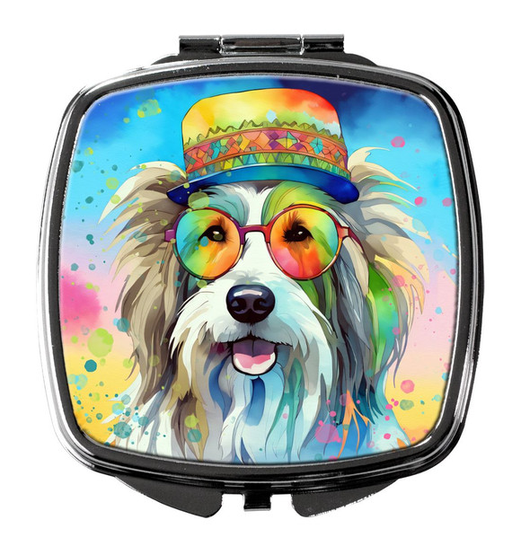 Bearded Collie Hippie Dawg Compact Decorative Travel Makeup Mirror DAC2457 product image at NuMercy