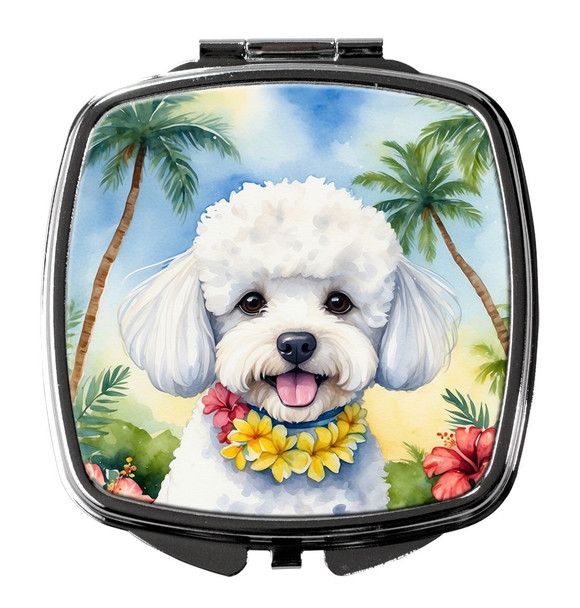 Bichon Frise Luau Compact Decorative Travel Makeup Mirror DAC6373 product image at NuMercy