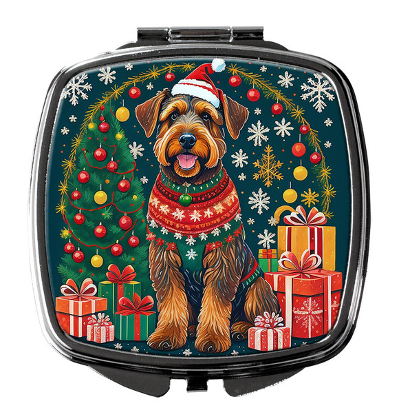 Airedale Terrier Christmas Compact Decorative Travel Makeup Mirror product image at NuMercy