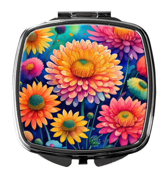 Colorful Chrysanthemums Compact Decorative Travel Makeup Mirror DAC1943 product image at NuMercy