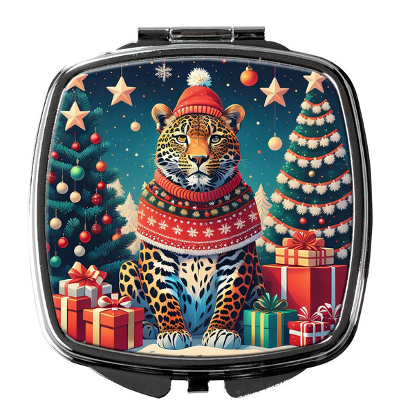 Leopard Christmas Compact Decorative Travel Makeup Mirror DAC1188 product image at NuMercy
