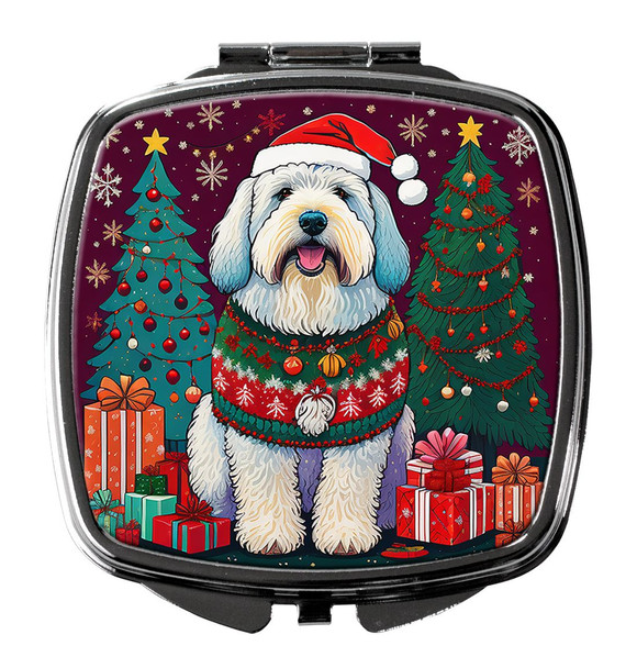Old English Sheepdog Christmas Compact Decorative Travel Makeup Mirror product image at NuMercy
