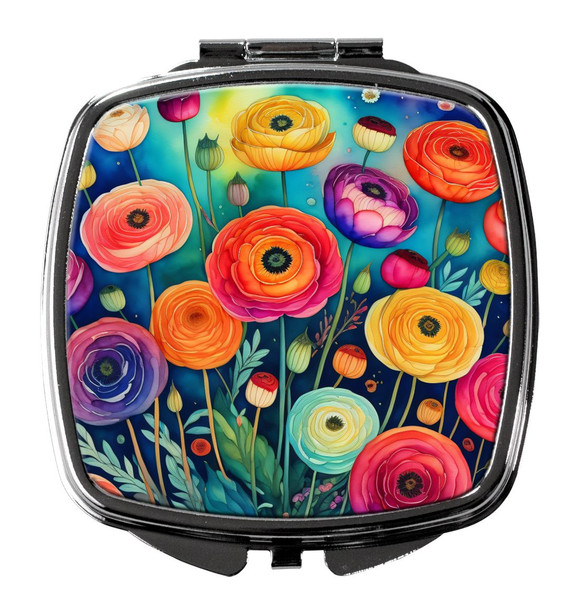 Colorful Ranunculus Compact Decorative Travel Makeup Mirror product image at NuMercy