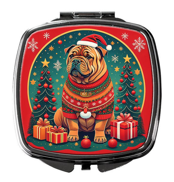 Shar Pei Christmas Compact Decorative Travel Makeup Mirror product image at NuMercy