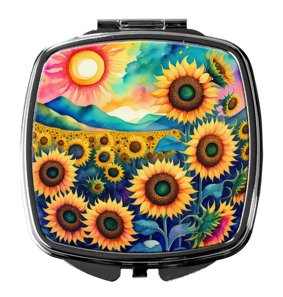 Colorful Sunflowers Compact Decorative Travel Makeup Mirror DAC1994 product image at NuMercy