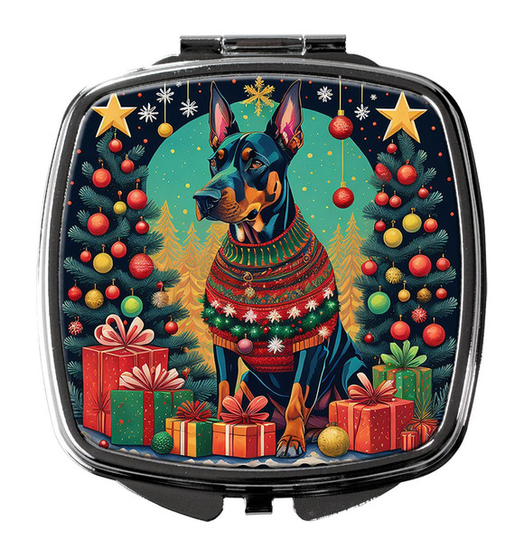 Doberman Pinscher Christmas Compact Decorative Travel Makeup Mirror product image at NuMercy