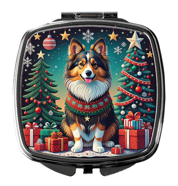 Sheltie Christmas Compact Decorative Travel Makeup Mirror product image at NuMercy