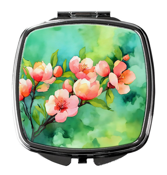 Delaware Peach Blossom in Watercolor Compact Decorative Travel Makeup Mirror DAC1635 product image at NuMercy