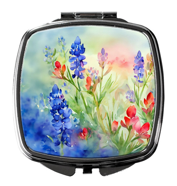 Texas Bluebonnets in Watercolor Compact Decorative Travel Makeup Mirror DAC1708 product image at NuMercy