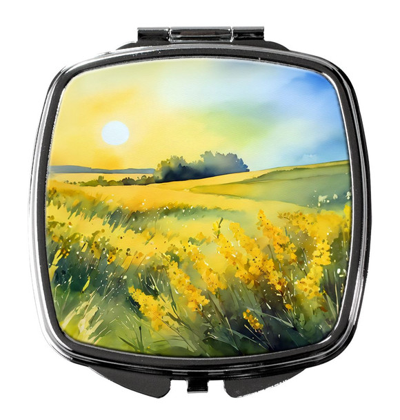 Nebraska Goldenrod in Watercolor Compact Decorative Travel Makeup Mirror DAC1682 product image at NuMercy