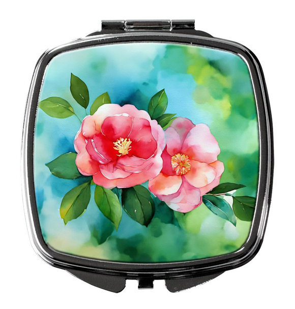 Alabama Camellia in Watercolor Compact Decorative Travel Makeup Mirror DAC1621 product image at NuMercy