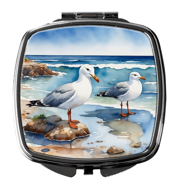 Gulls Scavenging Compact Decorative Travel Makeup Mirror DAC7519 product image at NuMercy