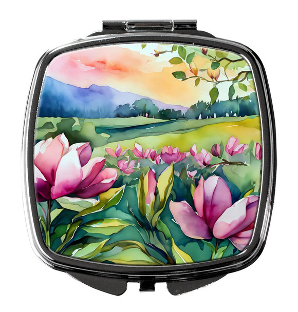 Louisiana Magnolias in Watercolor Compact Decorative Travel Makeup Mirror DAC1660 product image at NuMercy