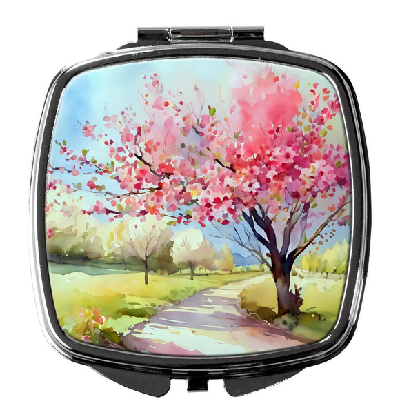 Michigan Apple Blossoms in Watercolor Compact Decorative Travel Makeup Mirror DAC1672 product image at NuMercy