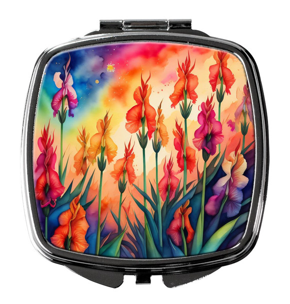 Colorful Gladiolus Compact Decorative Travel Makeup Mirror product image at NuMercy