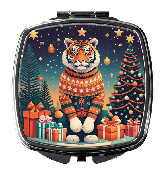 Tiger Christmas Compact Decorative Travel Makeup Mirror DAC1204 product image at NuMercy