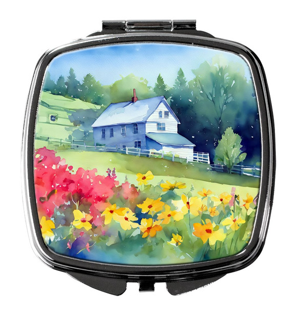 Massachusetts Mayflowers in Watercolor Compact Decorative Travel Makeup Mirror DAC1668 product image at NuMercy