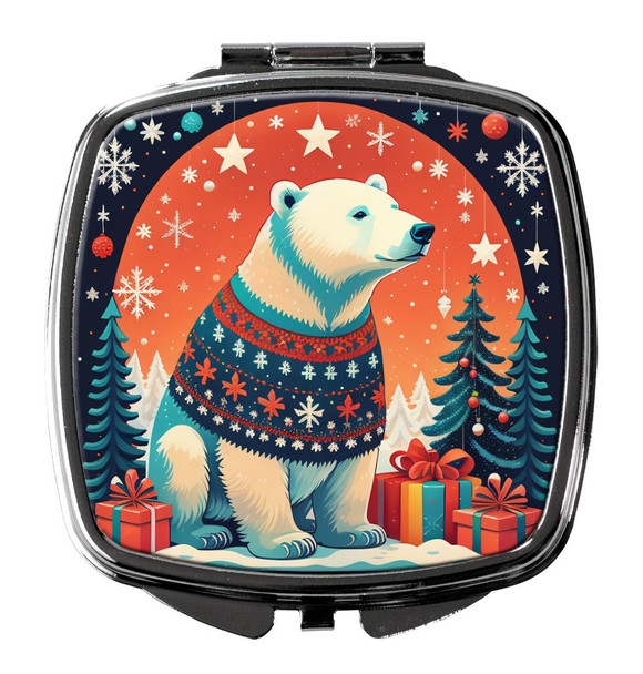 Polar Bear Christmas Compact Decorative Travel Makeup Mirror DAC1202 product image at NuMercy