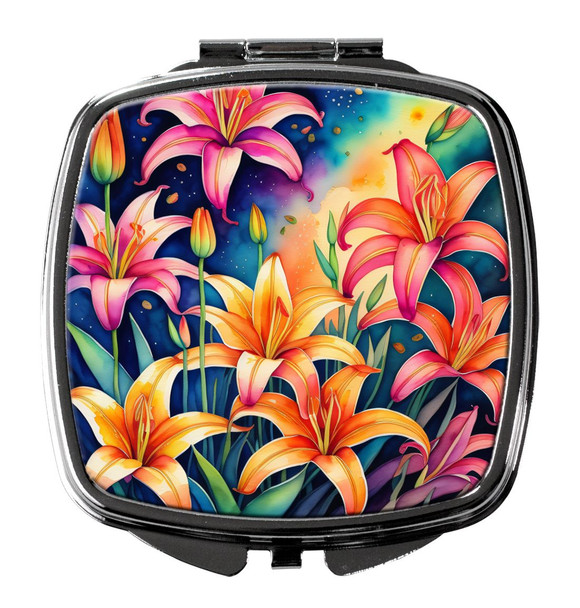 Colorful Lilies Compact Decorative Travel Makeup Mirror DAC1971 product image at NuMercy