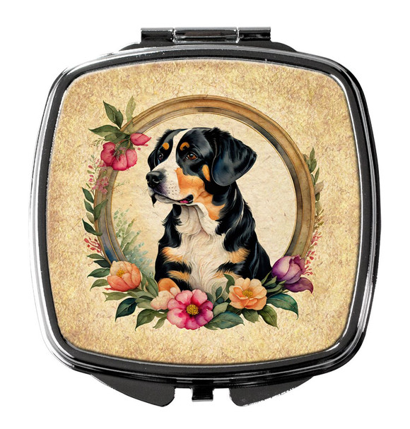 Entlebucher Mountain Dog and Flowers Compact Decorative Travel Makeup Mirror DAC2134 product image at NuMercy