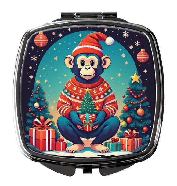 Monkey Christmas Compact Decorative Travel Makeup Mirror DAC1194 product image at NuMercy