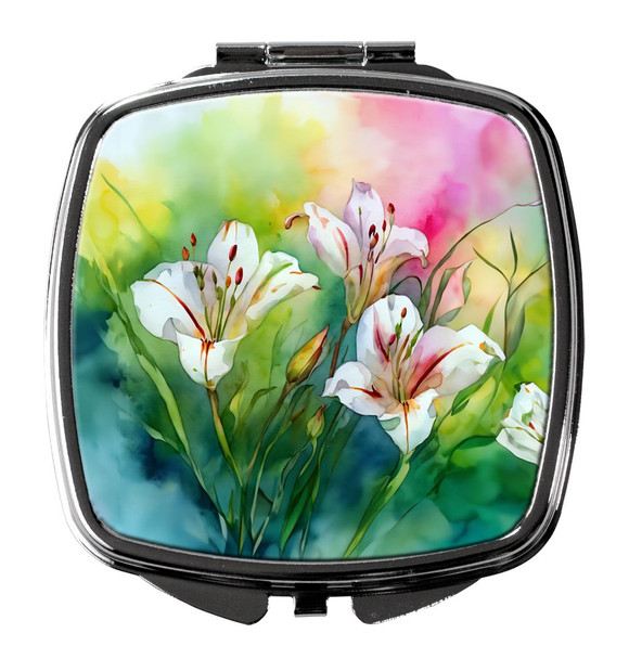 Utah Sego Lilies in Watercolor Compact Decorative Travel Makeup Mirror DAC1711 product image at NuMercy