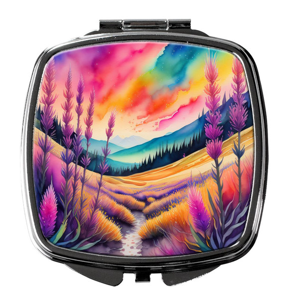 Colorful Liatris Compact Decorative Travel Makeup Mirror product image at NuMercy