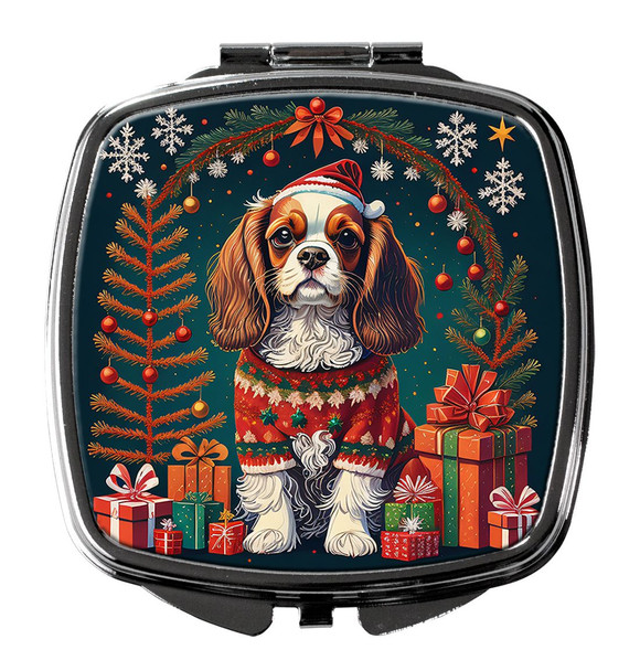 Cavalier King Charles Spaniel Christmas Compact Decorative Travel Makeup Mirror product image at NuMercy