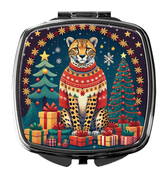 Cheetah Christmas Compact Decorative Travel Makeup Mirror DAC1174 product image at NuMercy