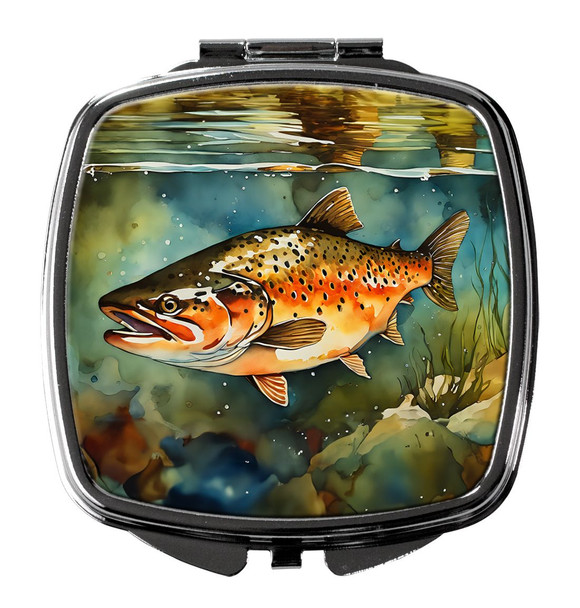 Brown Trout Compact Decorative Travel Makeup Mirror DAC2780 product image at NuMercy