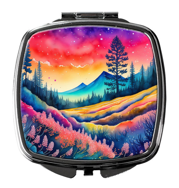 Colorful Yarrow Compact Decorative Travel Makeup Mirror product image at NuMercy