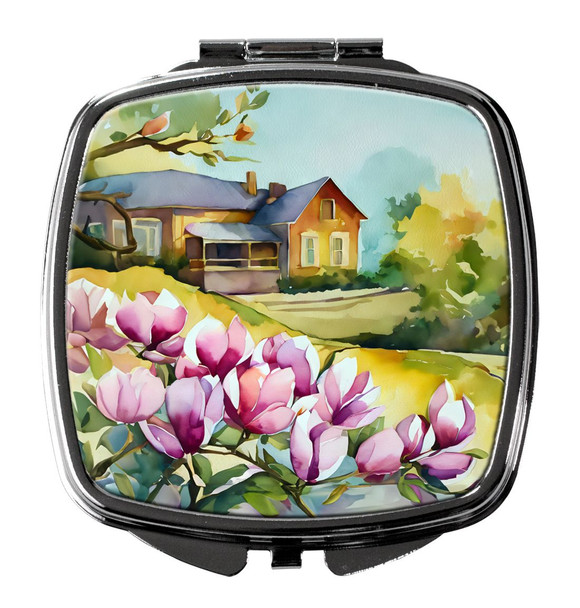 Louisiana Magnolias in Watercolor Compact Decorative Travel Makeup Mirror DAC1661 product image at NuMercy