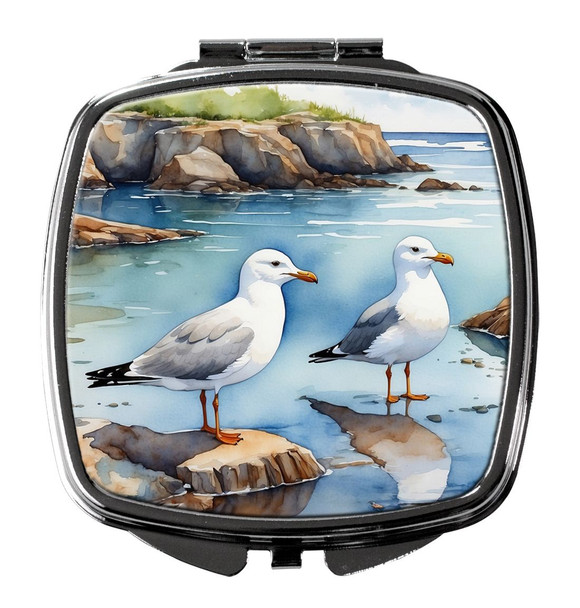 Gulls Scavenging Compact Decorative Travel Makeup Mirror DAC7518 product image at NuMercy