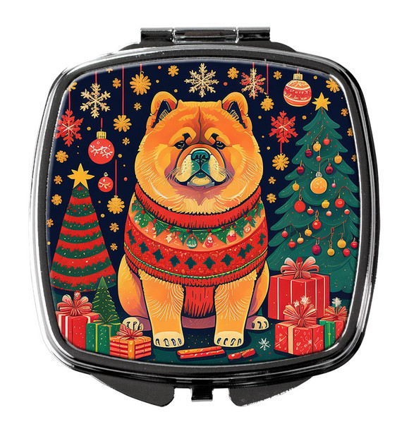 Chow Chow Christmas Compact Decorative Travel Makeup Mirror product image at NuMercy
