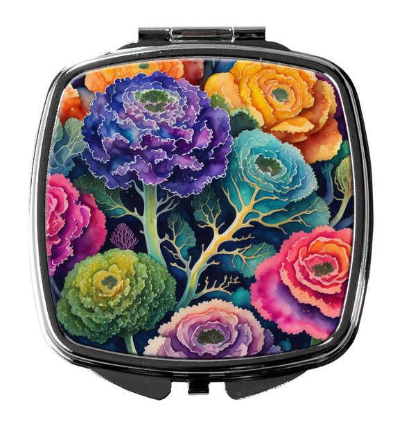 Colorful Ornamental Kale Compact Decorative Travel Makeup Mirror product image at NuMercy