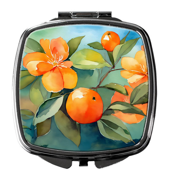 Florida Orange Blossom in Watercolor Compact Decorative Travel Makeup Mirror DAC1638 product image at NuMercy
