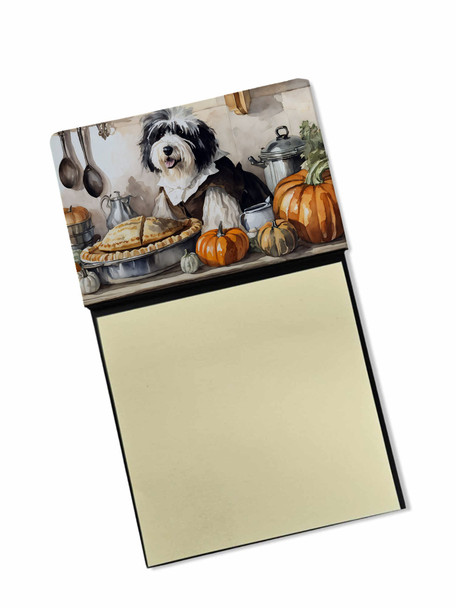 Old English Sheepdog Fall Kitchen Pumpkins Sticky Note Holder Refillable Dispenser DAC1797 product image at NuMercy