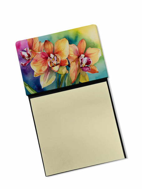Orchids in Watercolor Sticky Note Holder Refillable Dispenser DAC1559 product image at NuMercy