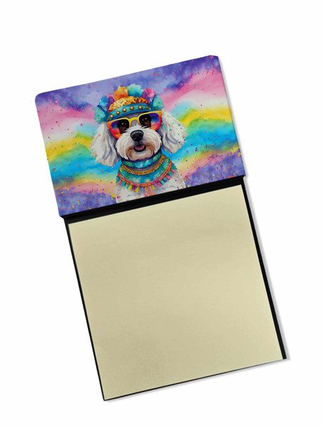 Bichon Frise Hippie Dawg Sticky Note Holder Refillable Dispenser DAC2464 product image at NuMercy