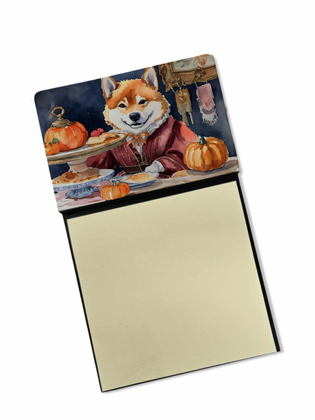 Shiba Inu Fall Kitchen Pumpkins Sticky Note Holder Refillable Dispenser product image at NuMercy