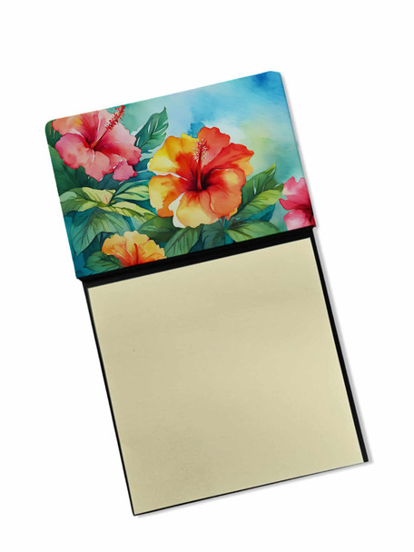 Hawaii Hawaiian Hibiscus in Watercolor Sticky Note Holder Refillable Dispenser DAC1641 product image at NuMercy