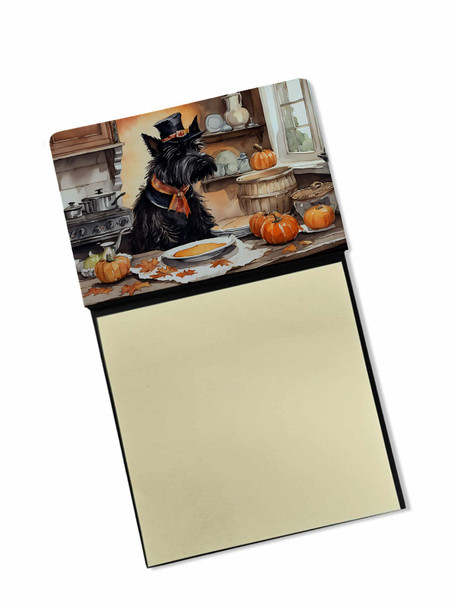 Scottish Terrier Fall Kitchen Pumpkins Sticky Note Holder Refillable Dispenser DAC1811 product image at NuMercy