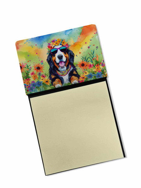 Bernese Mountain Dog Hippie Dawg Sticky Note Holder Refillable Dispenser DAC2458 product image at NuMercy