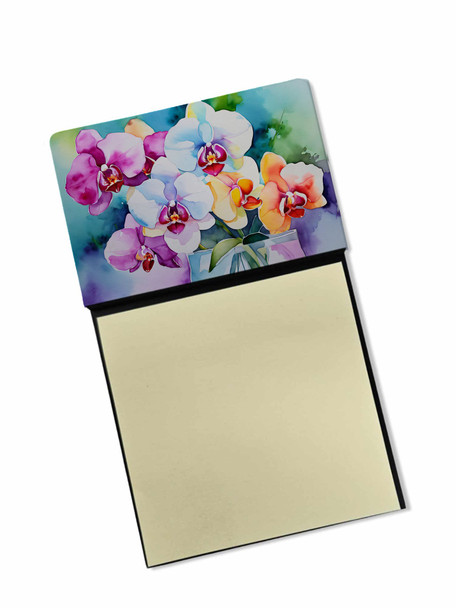 Orchids in Watercolor Sticky Note Holder Refillable Dispenser DAC1600 product image at NuMercy
