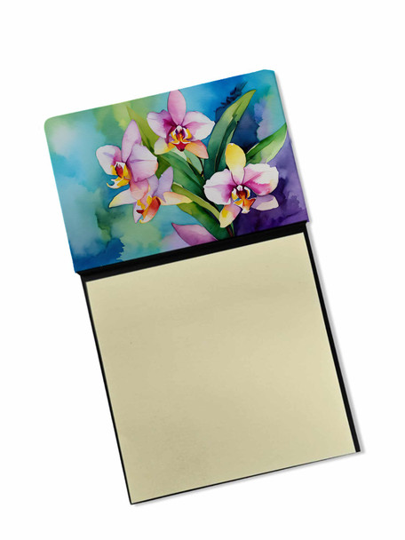Orchids in Watercolor Sticky Note Holder Refillable Dispenser DAC1562 product image at NuMercy