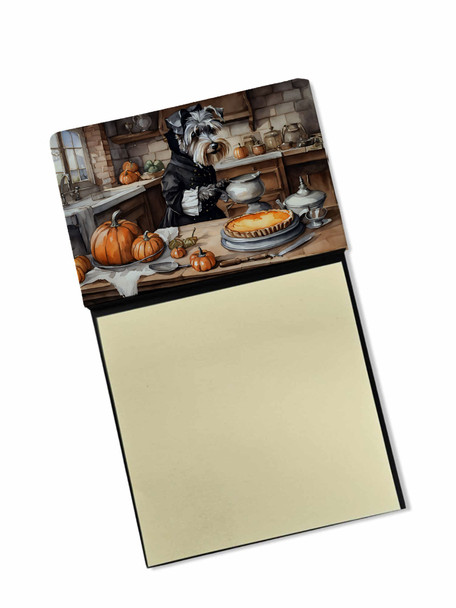 Schnauzer Fall Kitchen Pumpkins Sticky Note Holder Refillable Dispenser DAC1808 product image at NuMercy