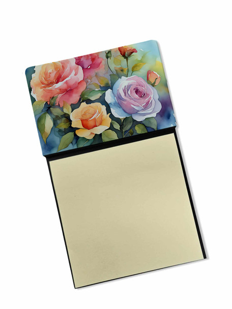Roses in Watercolor Sticky Note Holder Refillable Dispenser DAC1608 product image at NuMercy
