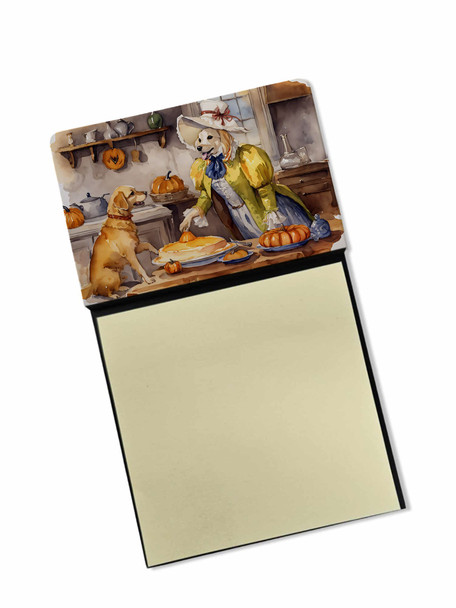 Yellow Lab Fall Kitchen Pumpkins Sticky Note Holder Refillable Dispenser DAC1791 product image at NuMercy