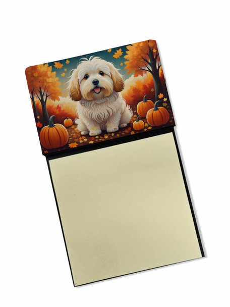 Coton De Tulear Fall Sticky Note Holder Refillable Dispenser product image at NuMercy