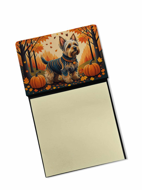 Silky Terrier Fall Sticky Note Holder Refillable Dispenser product image at NuMercy